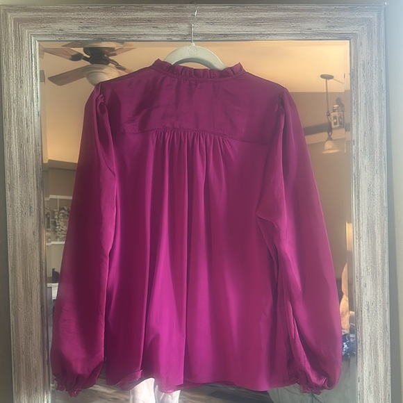 Loft Large Raspberry Satin blouse. - Picture 2 of 3